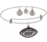 Alex and Ani Silver tone NY Jets Charm Bangle, Size 7-1/2"