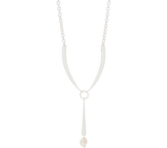 Collar de lazo con perlas cultivadas de agua dulce de bronce de RLM