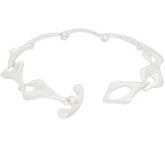 Pulsera de bronce blanco con eslabones de corazón de bronce RLM, pequeña