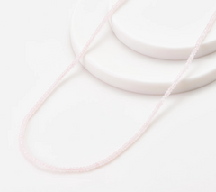 36" Faceted Bead Necklace, Sterling Silver, Rose Quartz