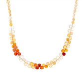 Colors of Fire Opal Bead Sterling Silver Necklace