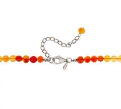 Colors of Fire Opal Bead Sterling Silver Necklace