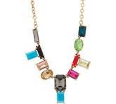 LOGO Links by Lori Goldstein Modern Mosaic Antique Goldtone Necklace
