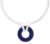 RLM Bronze Gemstone Collar White Bronze Lapis Necklace