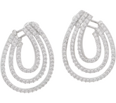 TOVA for Diamonique Sterling Silver Triple Row Drop Earrings