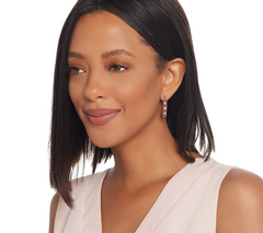 Gemstone Diamond Cut Inside Out Hoop Coral Earrings, Sterling Silver