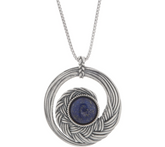 Or Paz Sterling Silver Blue Gemstone Accent Round Pendant with Chain