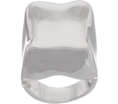 Anillo rectangular de bronce RLM, color blanco, talla 9