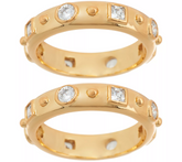 Heritage Jewelry Set of 2 Goldtone Simulated Gemstone Size 5