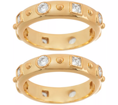 Heritage Jewelry Set of 2 Goldtone Simulated Gemstone Size 5