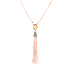 Joan Rivers Crystal Pink Tassel 29" Necklace w/ 3" Extender