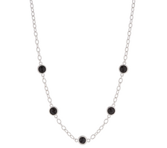 Bronzo Italia White-Black Onyx Station Necklace 18"