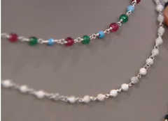 Italian Silver 18" White Howlite Gemstone Necklace