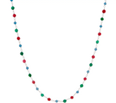 Italian Silver 20" Sterling Silver Multi Color Gemstone Necklace