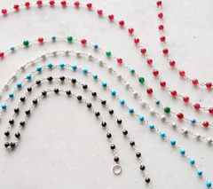 Italian Silver 20" Sterling Silver Multi Color Gemstone Necklace
