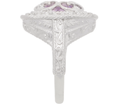 DeLatori Sterling Silver Rose de France Cushion Cut Ring, Size 5