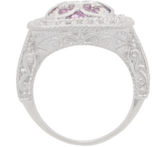 DeLatori Sterling Silver Rose de France Cushion Cut Ring, Size 5