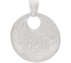 Italian Silver Round Hammered Pendant, 17.0g 00.0G, Sterling silver