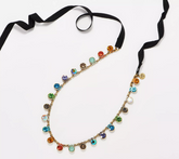 LOGO Links by Lori Goldstein Legacy Dew Drops Ribbon Antiqued Goldtone Necklace