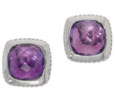 DeLatori Sterling Silver Amethyst Gemstone Earrings