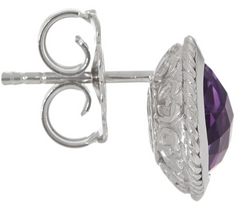 DeLatori Sterling Silver Amethyst Gemstone Earrings