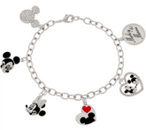 Mickey's 90th Birthday Mickey & Minnie Charm Bracelet Bracelet, 8"