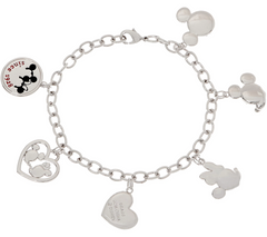 Mickey's 90th Birthday Mickey & Minnie Charm Bracelet Bracelet, 8"