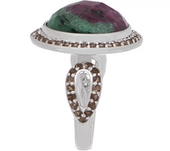 Sterling Silver Ruby Zoisite Ring Size 8