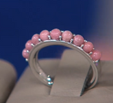 Affinity Gems Sterling Silver Cabochon Rhodonite Gemstone Band Ring, Size 8