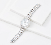 Isaac Mizrahi Live! Silver Tone Classic Tonneau Metal Link Watch