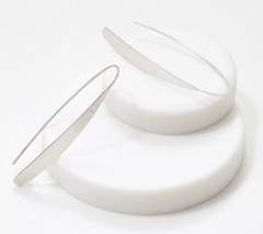 Sterling Silver Curved Bar Linear Earrings by Silver Style