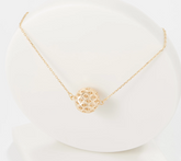 14K gold-plated Sterling Silver Diamond Cut Lace Bead 18" Necklace by Silver Style