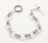 Michael Dawkins Sterling Silver Oval Link Toggle Bracelet Small