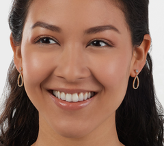 Diamonique Gold Clad Sterling Silver Pave Pear Drop Earrings