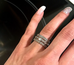 Diamonique Sterling Silver Set of 3 Stackable Rings Size 9