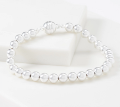 UltraFine Polished Bead Chain Magnetic Clasp Bracelet 8"