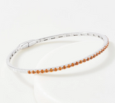Affinity Gems Sterling Silver Bangle Bracelet, Citrine, Average
