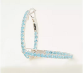 Gemstone Inside Out Oval Blue Topaz Hoop Earrings