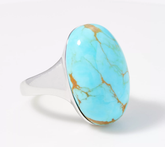 Kingman Turquoise Ring, Sterling Silver, Size 7