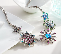 Kirks Folly Rainbow Star Silvertone Necklace