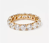 Diamonique 14K Gold Clad Round Cut Eternity Band Ring, Size 8