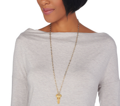 The Giving Keys Goldtone 'BELIEVE' Key Pendant w/ 30