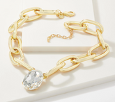 LOGO Links by Lori Goldstein Dare to be Bold Goldtone Necklace