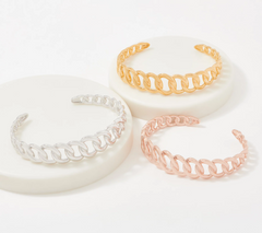 Rose-Over Sterling Silver Graduated Curb Link by Silver Style