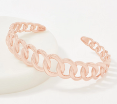 Rose-Over Sterling Silver Graduated Curb Link by Silver Style