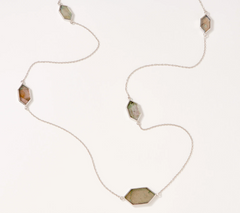 Generation Gems Fancy Gemstone 36" Station Necklace Sterling Silver
