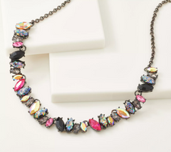 LOGO Links by Lori Goldstein Marquis Medley Gunmetal Necklace