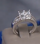 Gemstone Sterling Silver Square Cut White Topaz Ring Size 8