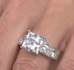 Gemstone Sterling Silver Square Cut White Topaz Ring Size 8