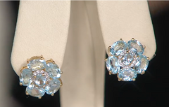 Gemstone and White Topaz 14K Gold Plated Earrings Earrings